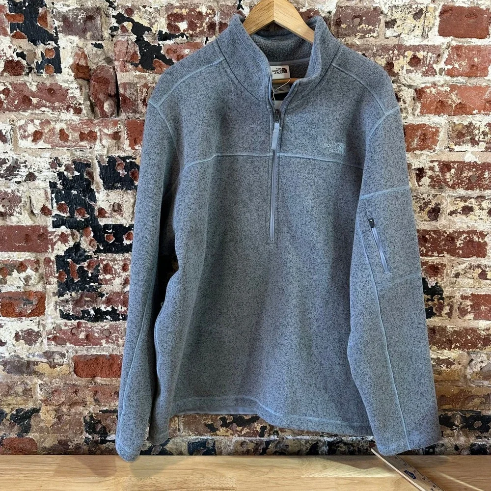 The North Face Gordon Lyons Quarter Zip Fleece Pullover Gray NF0A5J2W Mens XXL